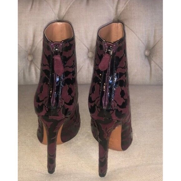 NEW $1225 ALAIA PARIS SUEDE & PATENT LEATHER FLORAL PRINT BOOTS SZ US 5 IT 35 - Picture 8 of 12
